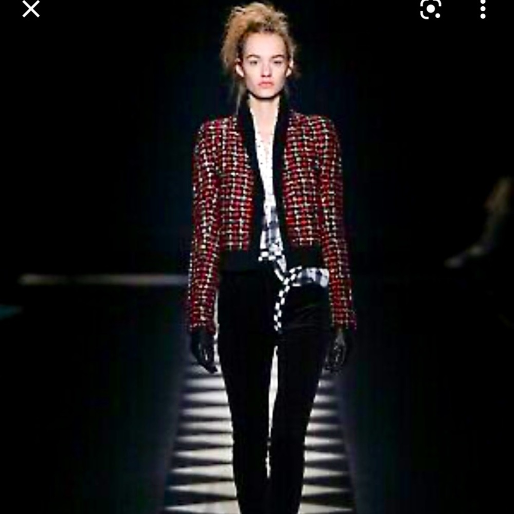 Haider Ackermann wool blend cropped Boucle jacket, L